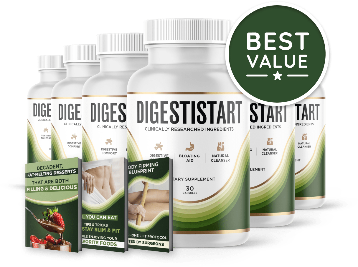 DigestiStart 6 bottle package with 3 free bonuses and free shipping